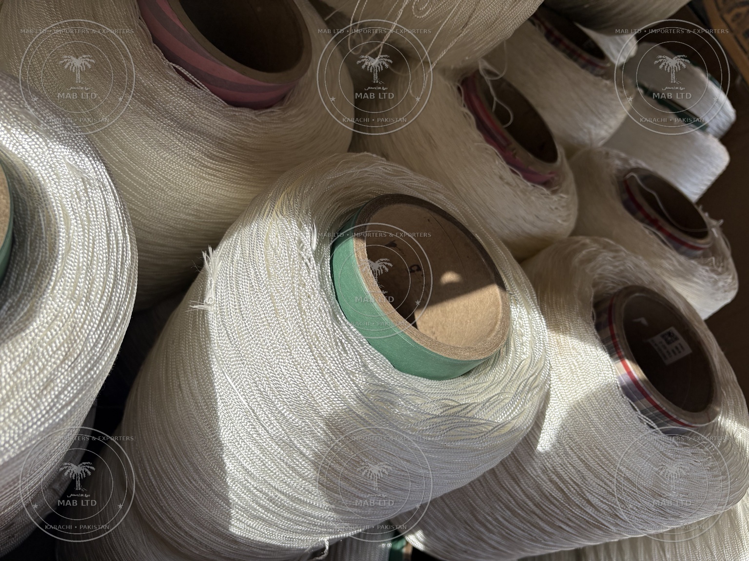 Polyester yarn on cones